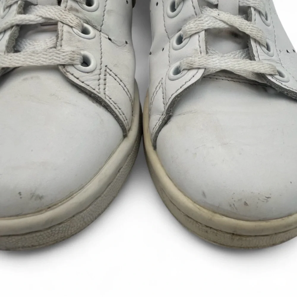 Adidas Stan Smith Kids 4.5 White Leather Sneakers Preowned Womens 6.5 Unisex